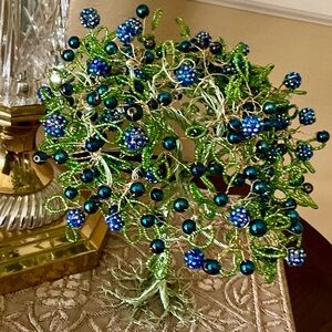 Blue tree bursting with color